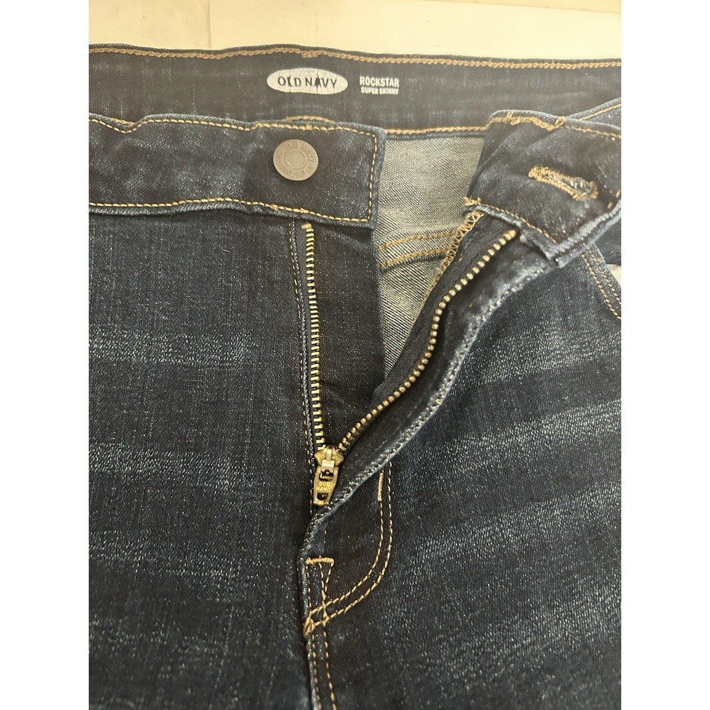 Old Navy Rockstar Super Skinny Jeans Womens Size 16 Dark Denim Jeans Stretch - Picture 6 of 11